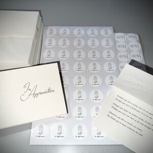 Simple, Elegant 65-pc Memorial Service Thank You Card Set